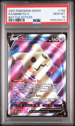 ​Mimikyu V Pokemon TCG Mimikyu V 148/163 Battle Styles Full Art PSA 10 GEM MINT - Image 1