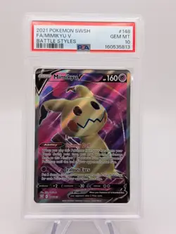 ​Mimikyu V Pokemon TCG Mimikyu V 148/163 Battle Styles Full Art PSA 10 GEM MINT - Image 4