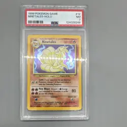 PSA 7 1999 Pokemon TCG Base Set Ninetales Holo Rare 012/102 English HP 80 - Image 1