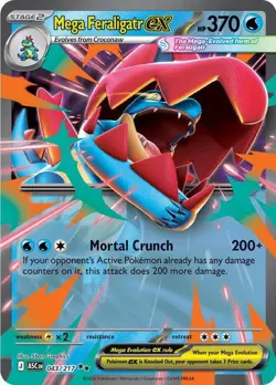 Mega Feraligatr ex Pokemon TCG Ascended Heroes 043/217 Double Rare NM - Image 1