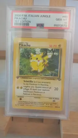 Pokemon Pikachu 60/64 PSA 10 GEM MINT Jungle prima edizione ITA - Image 1