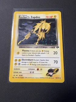 Pokemon TCG Rocket's Zapdos 15/132 Gym Challenge Holo Rare SWIRL Unlimited - Image 4