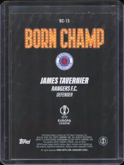 2025-26 Topps UEFA Club Competitions #BC-15 James Tavernier Born Champ - Image 2