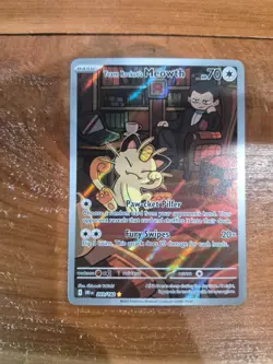 2025 Pokemon Team Rocket's Meowth 203/182 Sv10: Destined Rivals Holo !! 🔥🔥 - Image 1