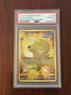 2021 Pokemon Battle Styles Octillery 178/163 Gold Secret Rare PSA 10 GEM MINT - Image 1