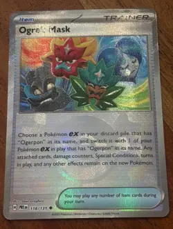 Pokemon TCG Ogre's Mask 118/131 Prismatic Evolutions Poke Ball Pattern - Image 1