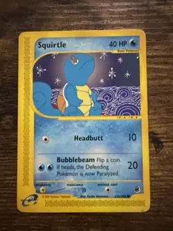 Pokemon Squirtle TCG Expedition Base Set Card 132/165 Regular Common - Image 1