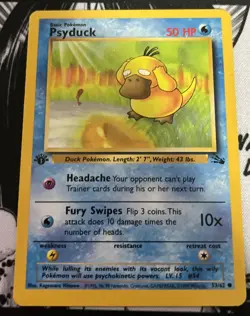 1999 Pokemon Fossil Psyduck 1st edition Moderately Played No.53 - Image 1
