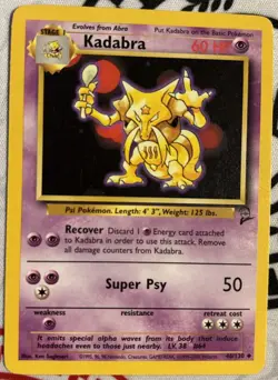 Pokemon Kadabra Card 46/130 Base Set 2, Vintage 2000 - Image 1