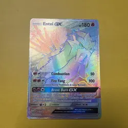 Pokemon TCG Entei GX 74/73 Secret Rare Rainbow Holo Shining Legends NM- - Image 1