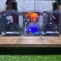 Tom Brady 3 Card Lot - ‘21 Mosaic, ‘22 Illusions (Hobby), ‘21 Mosaic - Image 1