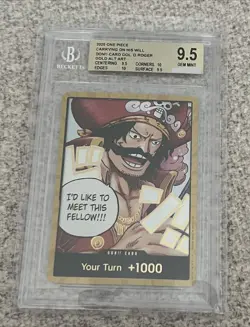 One Piece 2025 DON!! Card Gol D. Roger Gold Alt Art BGS 9.5 Gem Mint - Image 1