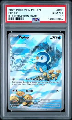 Piplup 098/094 Illustration Rare Pfl En-phantasmal Flames Pokemon PSA 10 - Image 1
