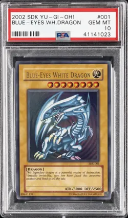 2002 YU-GI-OH! STARTER DECK: KAIBA #001 BLUE-EYES WHITE DRAGON PSA 10 - Image 1