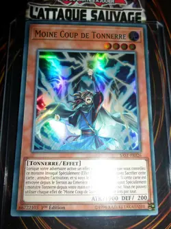 YU-GI-OH! SUPER RARE MOINE COUP DE TONNERRE SAST-FR026 NEUF EDITION 1 FRANCAIS - Image 1