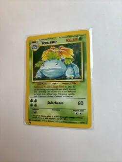 Pokemon Venusaur 15/102 Base Set Holo Rare WOTC 1999 Unlimited NM - Image 1