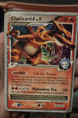 Pokemon TCG Charizard G LV.X DP45 Holo Promo Card Damaged Condition - Image 1