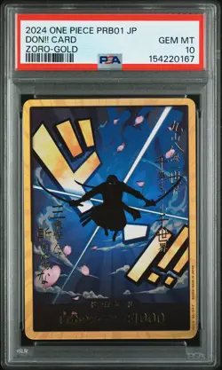 Don!! Card Roronoa Zoro-Gold One Piece Japanese PSA 10 - Image 1