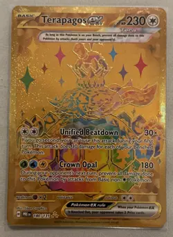 Pokemon TCG Terapagos EX Prismatic Evolutions Holo Hyper Rare Card 180/131 SV - Image 1