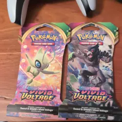 2x Sealed Pokemon TCG Card Vivid Voltage Sleeved Booster Pack - Sword & Shield - Image 1