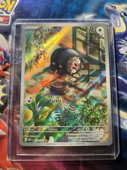 Lechonk Pokemon TCG Sv03: Obsidian Flames Holo Illustration Rare Card 209/197 - Image 1