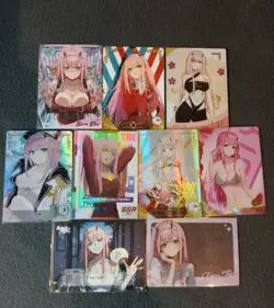9 Cards Zero Two Darling of the franks WAIFU ANIME CARD goddess story - Image 1