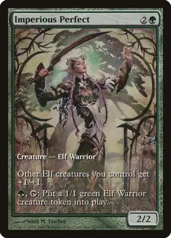 ** Imperious Perfect - Champs Promo ** [LP] MTG Hard to Find Full Art Elf Lord - Image 1