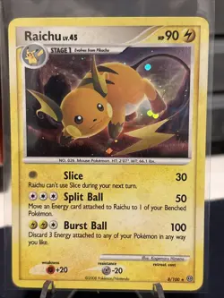 Pokemon Raichu holo Rare 8/100 Stormfront 2008 LP-MP - Image 1
