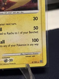 Pokemon Raichu holo Rare 8/100 Stormfront 2008 LP-MP - Image 4