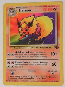 Flareon 19/64 Rare Jungle Pokemon Unlimited Near Mint - Image 1