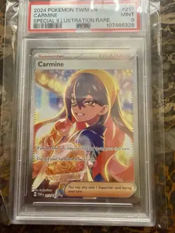 Pokemon TCG Carmine 217/167 Twighlight Masquerade Special Illustration PSA 9 - Image 1