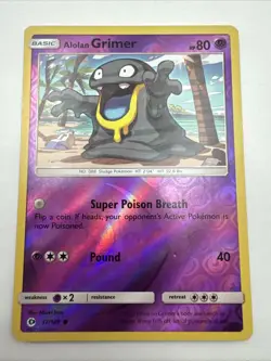 Alolan Grimer 57/149 Common SM Base Set Pokemon Reverse Holo Near Mint - Image 1
