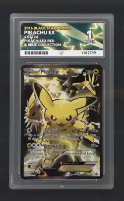 Pokemon TCG Card Pikachu EX XY124 Black Star Holo Promo Ace 1. Open To Offers. - Image 1