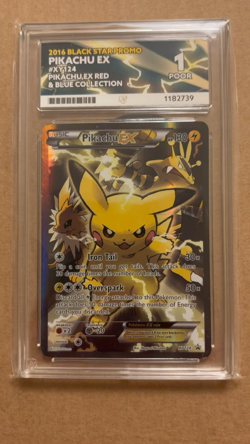 Pokemon TCG Card Pikachu EX XY124 Black Star Holo Promo Ace 1. Open To Offers. - Image 2