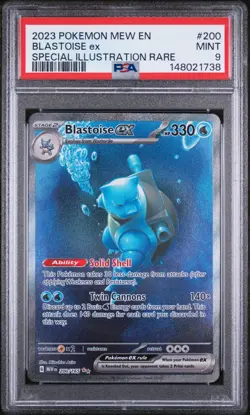 PSA 9 Blastoise EX 200/165 151 Special Illustration Rare Pokemon - Image 1