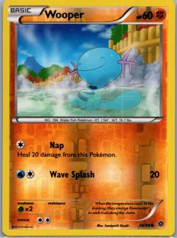Wooper 38/98 Common Ancient Origins Pokemon Reverse Holo Near Mint - Image 1