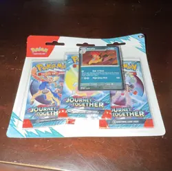 Pokemon TCG Journey Together 3-Pack Blister Booster Packs w/ Scrafty Promo - Image 1