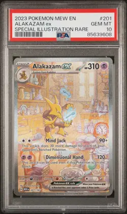 2023 POKEMON MEW EN-151 SPECIAL ILLUSTRATION RARE #201 ALAKAZAM EX PSA 10 - Image 1