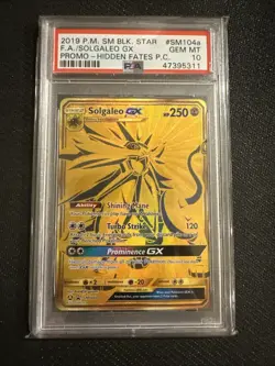 2019 Pokemon Solgaleo GX Full Art Promo Card PSA 10 Gem Mint SM104a - Image 1