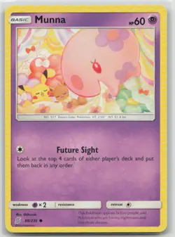 Munna 88/236 Common Unified Minds Pokemon Lightly Played - Image 1