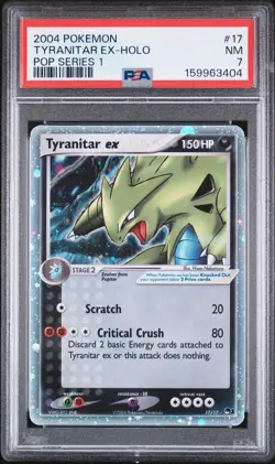 PSA 7 Tyranitar ex Holo 17/17 Pokemon POP Series 1 - Image 1