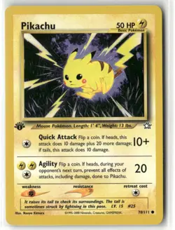 Pokemon Pikachu 070/111 1st Edition Neo Genesis Common - Image 1