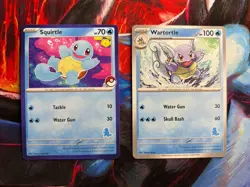 Squirtle Blue Border My First Battle + Wartortle Squirtle Stamp Pokemon TCG - Image 1