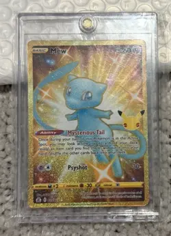 Pokemon TCG Gold Shiny Mew 25/25 Celebrations Ultra Rare Full Art 25 Anniversary - Image 1