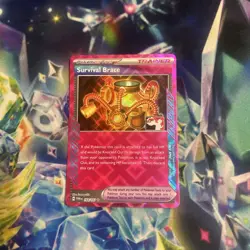 Survival Brace Pokemon Prize Pack Series 6 Promo Pokemon Card NM/LP Stamp - Image 1