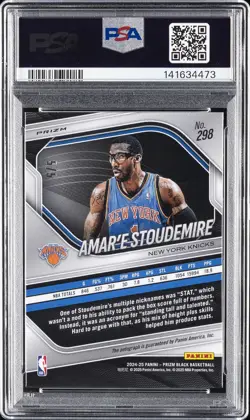2024 PANINI PRIZM BLACK AUTO-GOLD VINYL FOTL #298 AMAR'E STOUDEMIRE 5/5 PSA 10 - Image 2