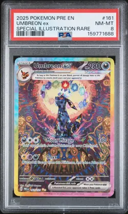 2025 POKEMON PRE EN-PRISMATIC EVOLUTIONS #161 UMBREON EX PSA 8 - Image 1