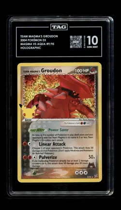 Team Magma's Groudon 2021 Pokemon Sword & Shield Celebrations #9/95 Holo Tag 10 - Image 1