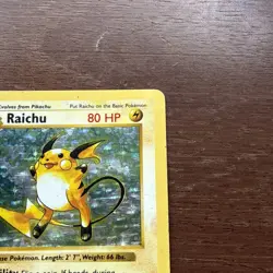 1ST EDITION Pokemon Base Set Shadowless Raichu Holo - Image 5