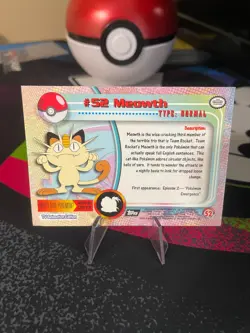 Meowth Topps Pokemon TV Animation Edition Series 1 #52 Non-Holo *Near Mint* - Image 2